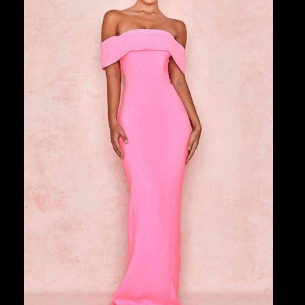 House of CB Pink Dress off-shoulder Small